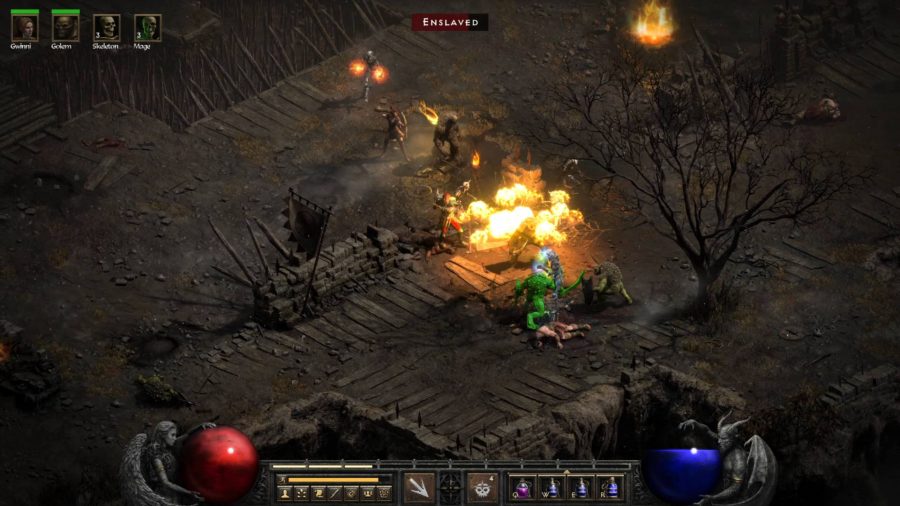 Fighting demons in Diablo II: Resurrected