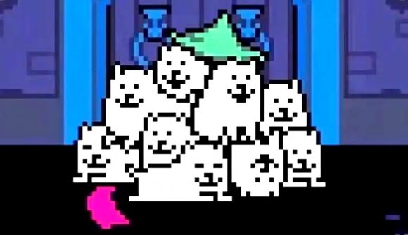 A pile of dogs in Deltarune chapter 2