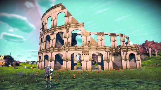 A No Man's Sky fan recreation of the Colosseum using Frontiers update content