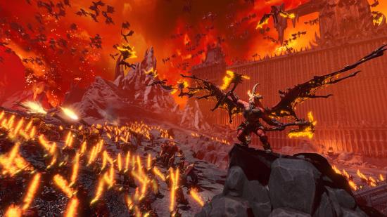A daemon army of Khorne in Total War: Warhammer 3.