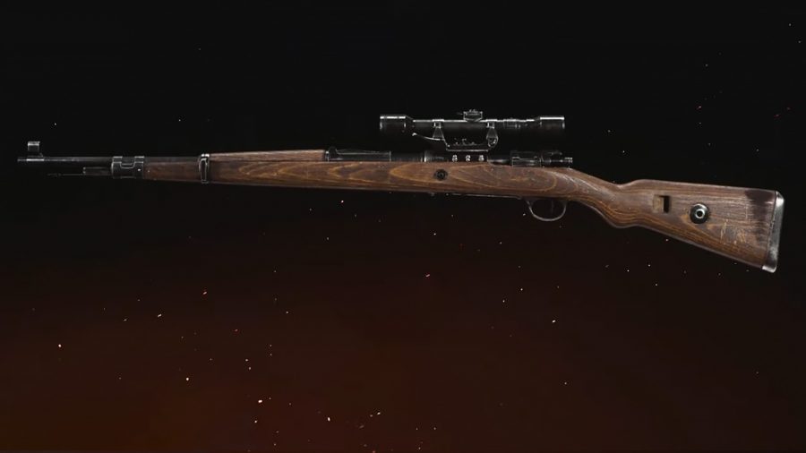 The stock version of the Kar98k in Call of Duty Vanguard's preview menu