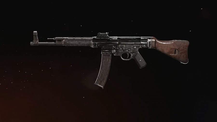 An assault rifle in Vanguard set against a black background