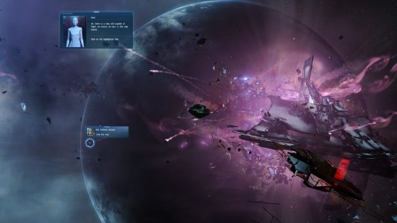 Eve Online's UI appears gradually in the new AIR NPE.