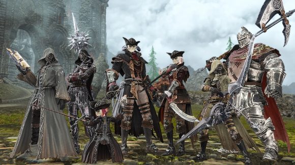 a group of FFXIV players