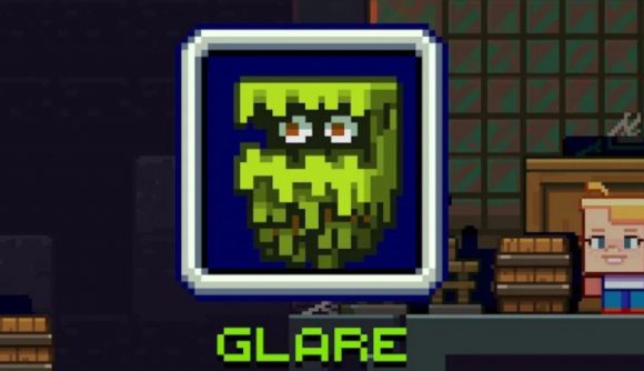 Minecraft's proposed glare mob - a pair of eyes inside what looks like a floating bush