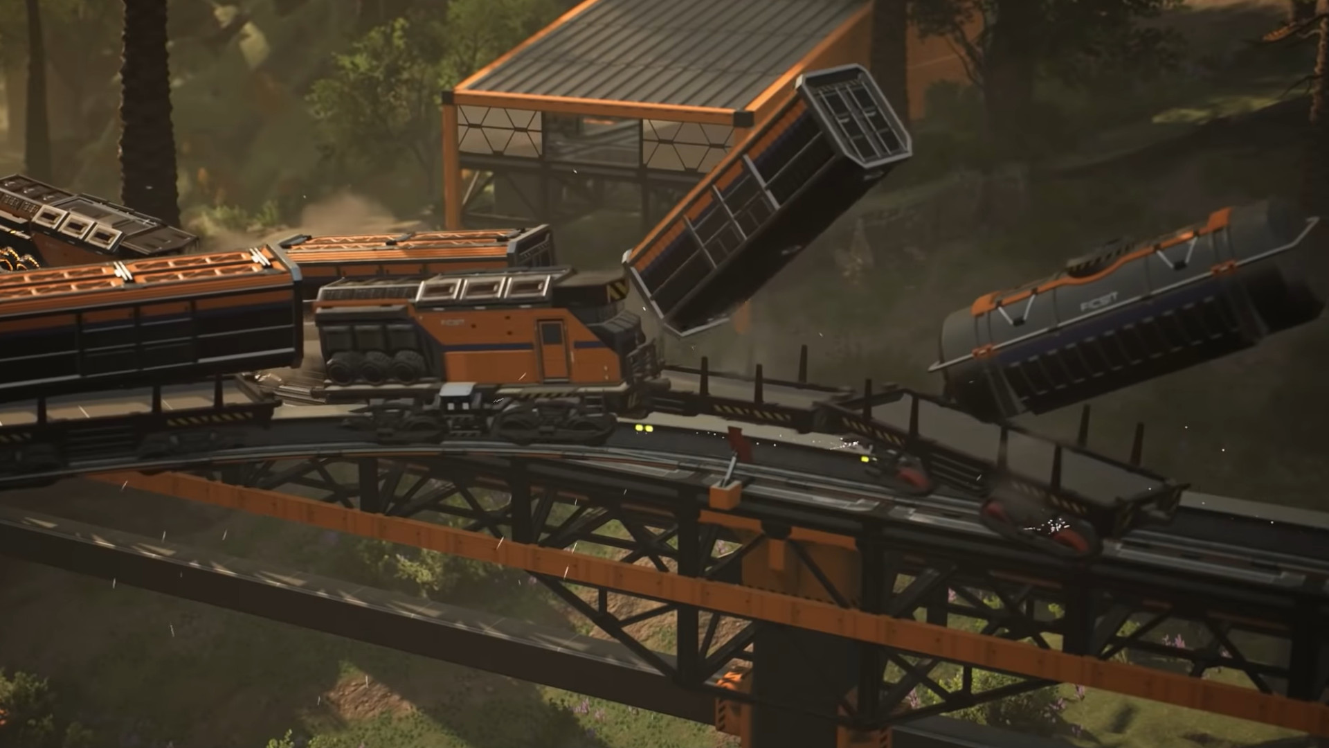 Satisfactory's new train collisions look like absolute carnage