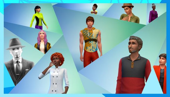 A collage of characters in The Sims 4