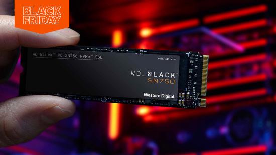 Someone holds a WD Black SN750 NVMe SSD high