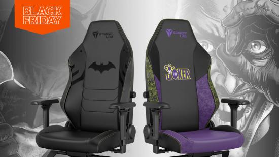 Secretlab chairs featuring Batman and Joker designs based on the DC Comics characters
