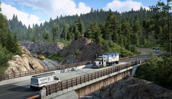 Driving through Montana in American Truck Simulator