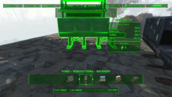 Best Fallout 4 mods: A demonstration of the Manufacturing Extended mod