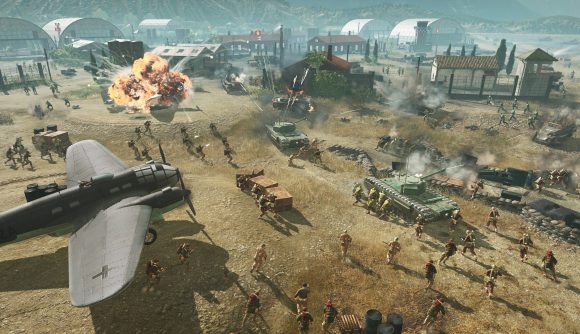 A battle takes place in Company of Heroes 3