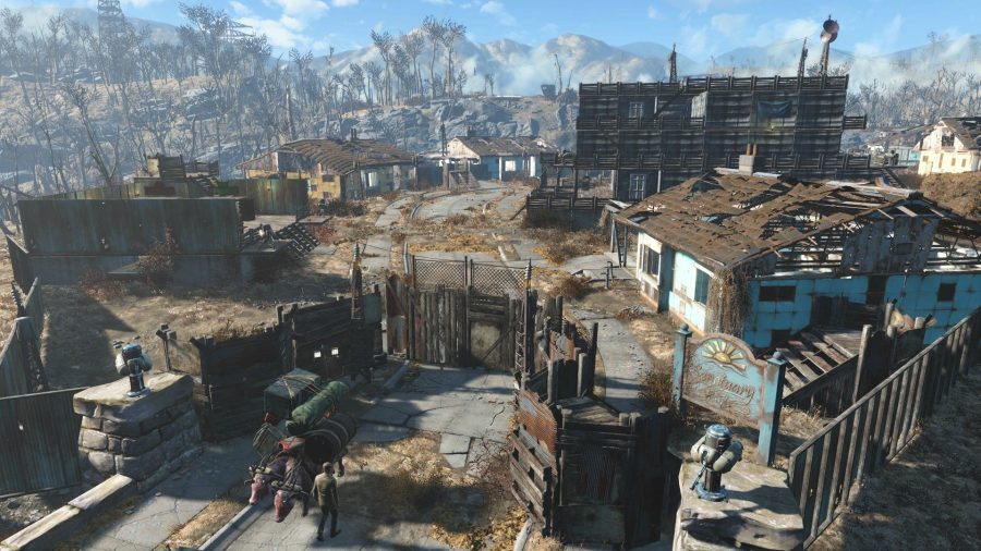 A Sanctuary settlement in our Fallout 4 review