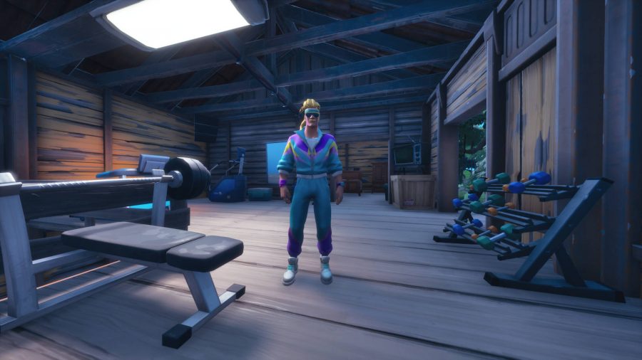 One of the many Fortnite NPCs is the Mullet Marauder, who is Jonesy in a brightly coloured shellsuit.