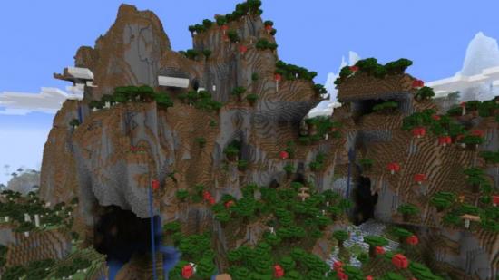 Minecraft mountains generated in version 1.18