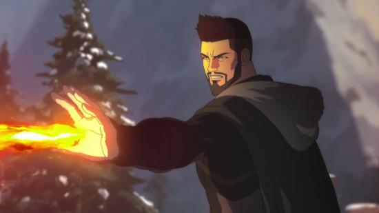 A still from the Netflix Witcher anime, which is not anime
