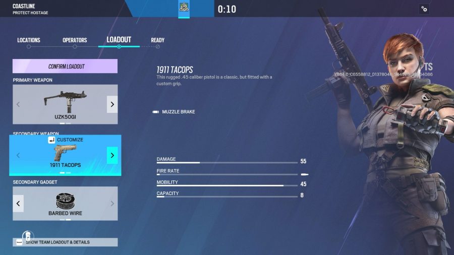 Thorn's loadout in Rainbow Six Siege Operation High Calibre