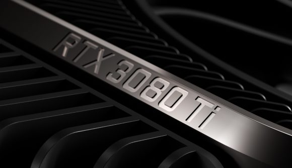 A close up of Nvidia's RTX 3080 Ti Founders Edition graphics card