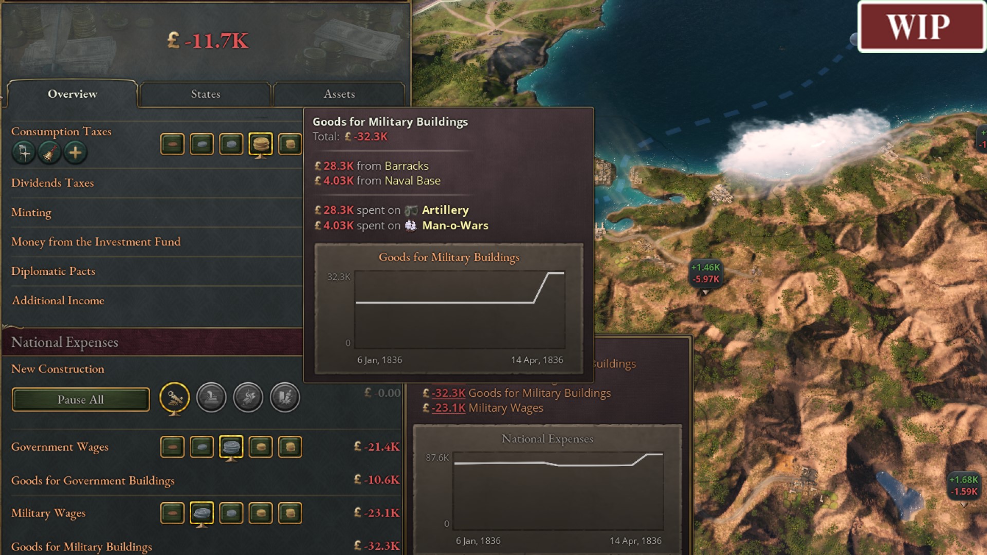 Victoria 3 will reflect the astronomical costs of war