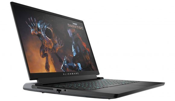 Alienware M15 gaming laptop on white backdrop