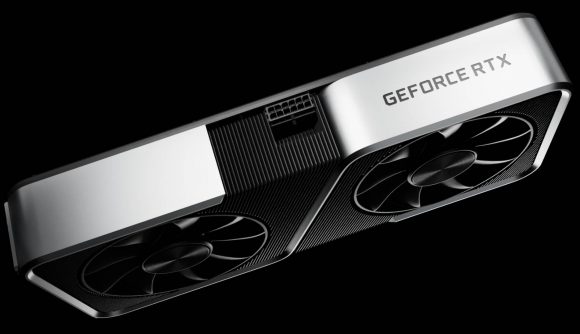 Generic Nvidia Geforce RTX graphics card with black backdrop