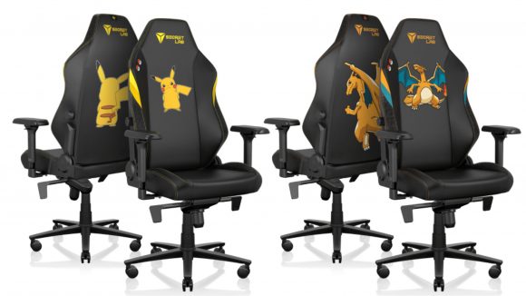 Secretlab's Pikachu and Charizard Pokemon chairs sit side by side