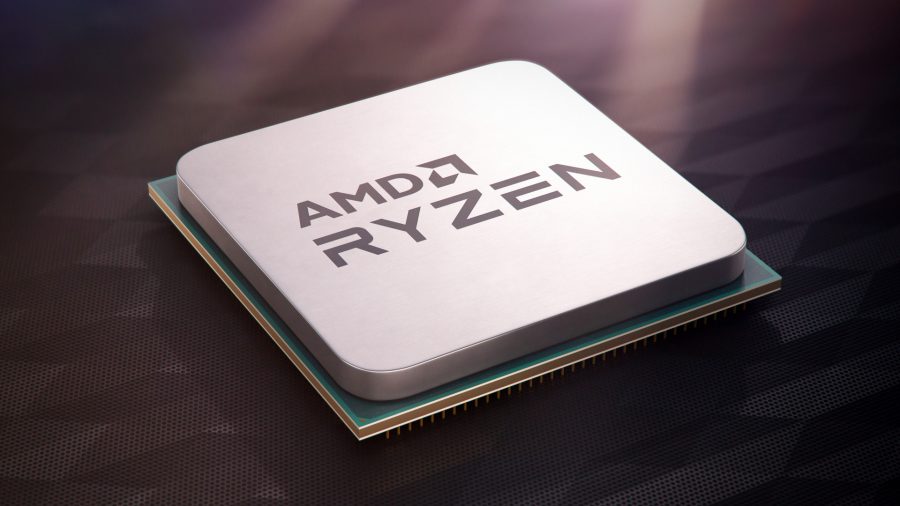 A 3D rendering of an AMD Ryzen processor