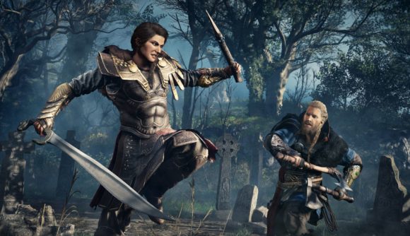 The heroes of Assassin's Creed Odyssey and Valhalla meet in a bit of free crossover DLC