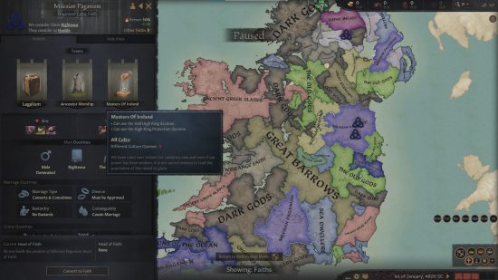 Най -добрите CK3 модове: Карта от Tales of Ireland Mod за Crusader Kings 3