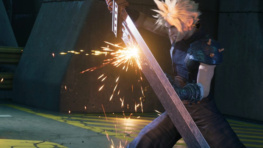 Cloud Strife ينحرف عن الرصاصة بسيفه في مراجعة Final Fantasy 7 Remake للكمبيوتر
