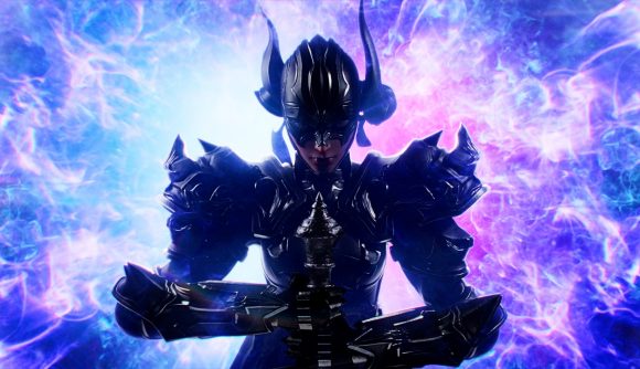 A screen shot from FFXIV's Endwalker promotional video with Sia