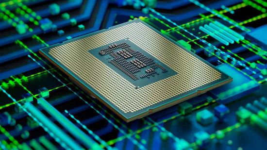 Intel Alder Lake CPU with pins showing