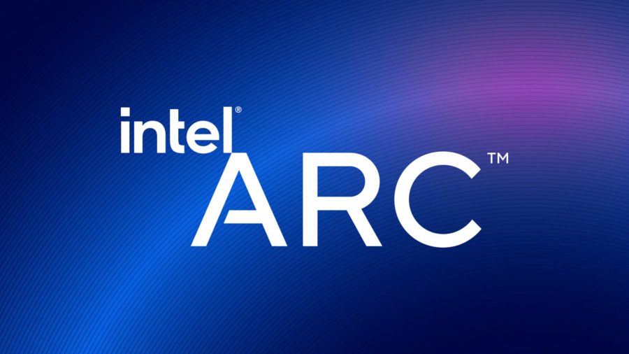 Le logo officiel Intel Arc, utilisé pour les cartes graphiques de l'entreprise