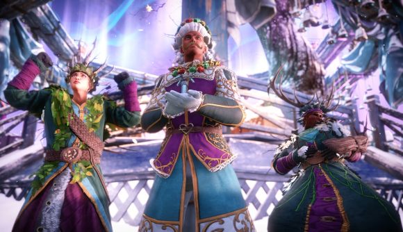 Characters wear festive costumes for New World's Winter Convergence Festival
