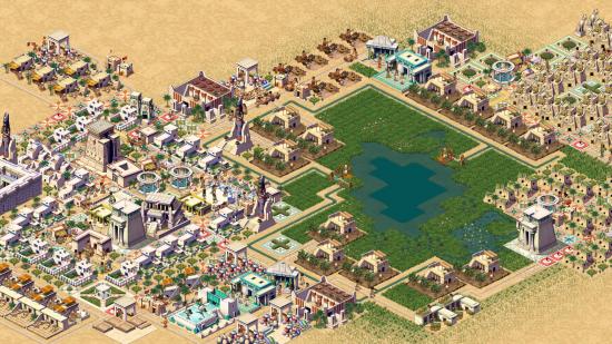 A town is built around a small oasis in Pharaoh: A New Era