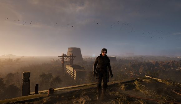 Standing on a rooftop in STALKER 2