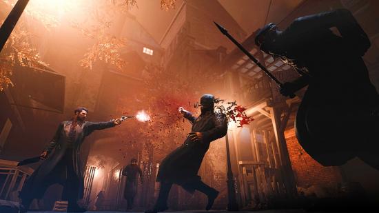Jonathan Reid fires at a vampire hunter in the foggy Whitechapel streets in Vampyr