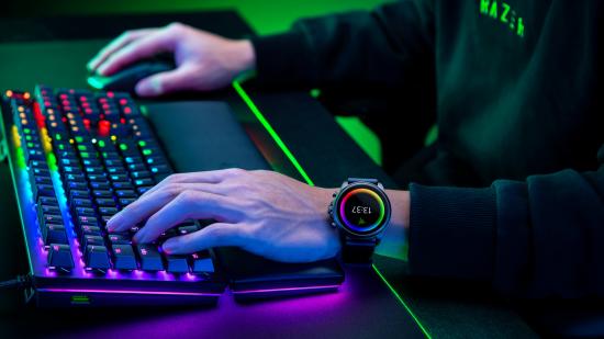 Razer's smartwatch co-designed with Fossil, strapped onto a gamer's wrist