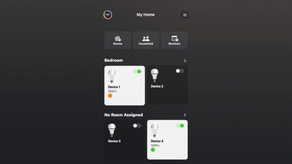 Razer's Smart Home App homepage shows the multiple devices you can synchronise