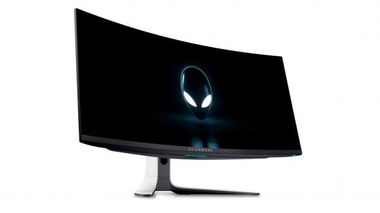 The front of the Alienware AW3423DW QD-OLED gaming monitor