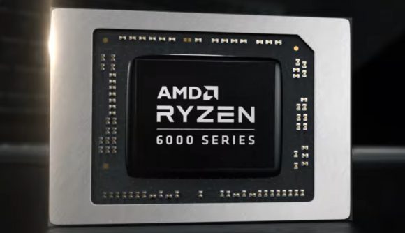 A 3D render of an AMD Ryzen 6000 Series APU