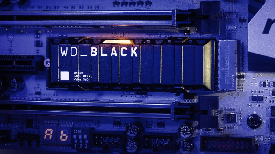 Best SSD for gaming: The WD Black SN850 solid state drive rests in a motherboard's M.2 slot