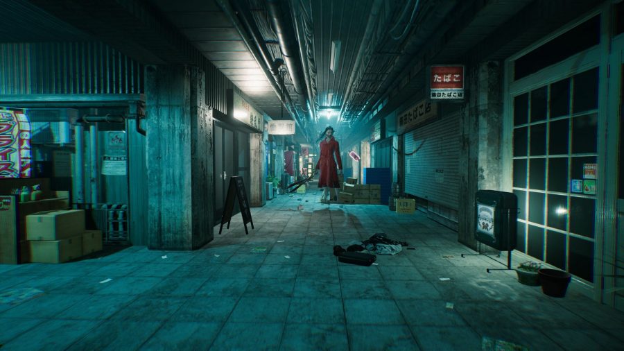 A scary ghost with a giant pair of scissors in Ghostwire: Tokyo