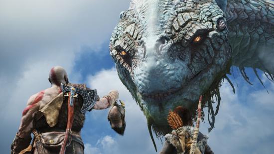 The world serpent, Atreus, and Kratos in our God of War settings guide