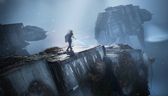 Star Wars Jedi: Fallen Order's protagonist battles Walkers in the snow