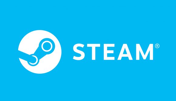 The Steam logo against a blue background