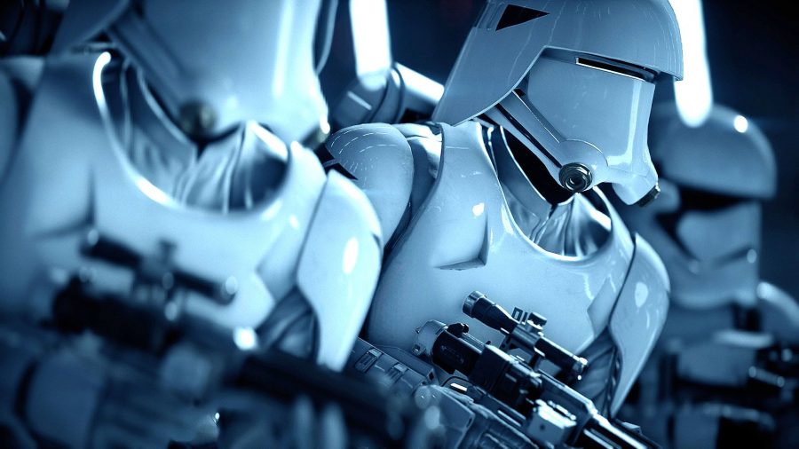 Audros kariai pasiruošę mūšiui „Star Wars Battlefront 2“.