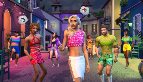 Sims dressed up in the leaked Carnaval Streetwear Kit