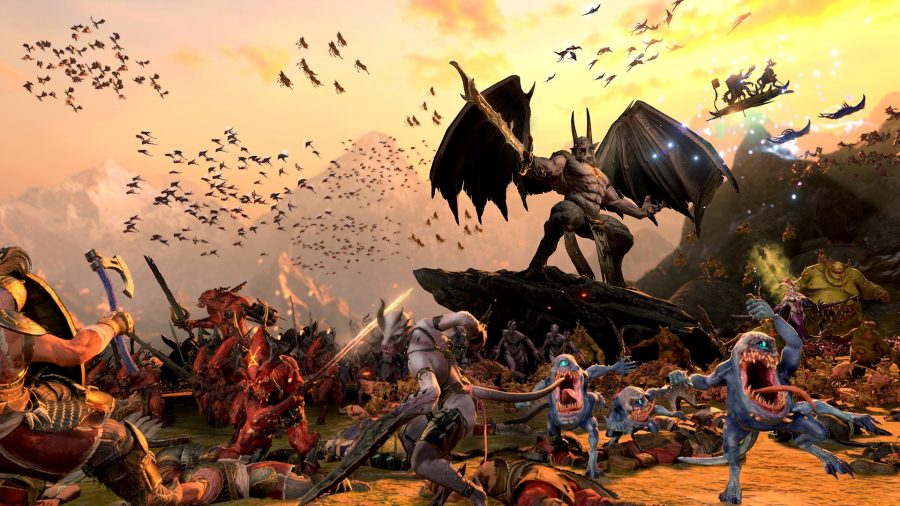 A battle scene from Total War: Warhammer 3
