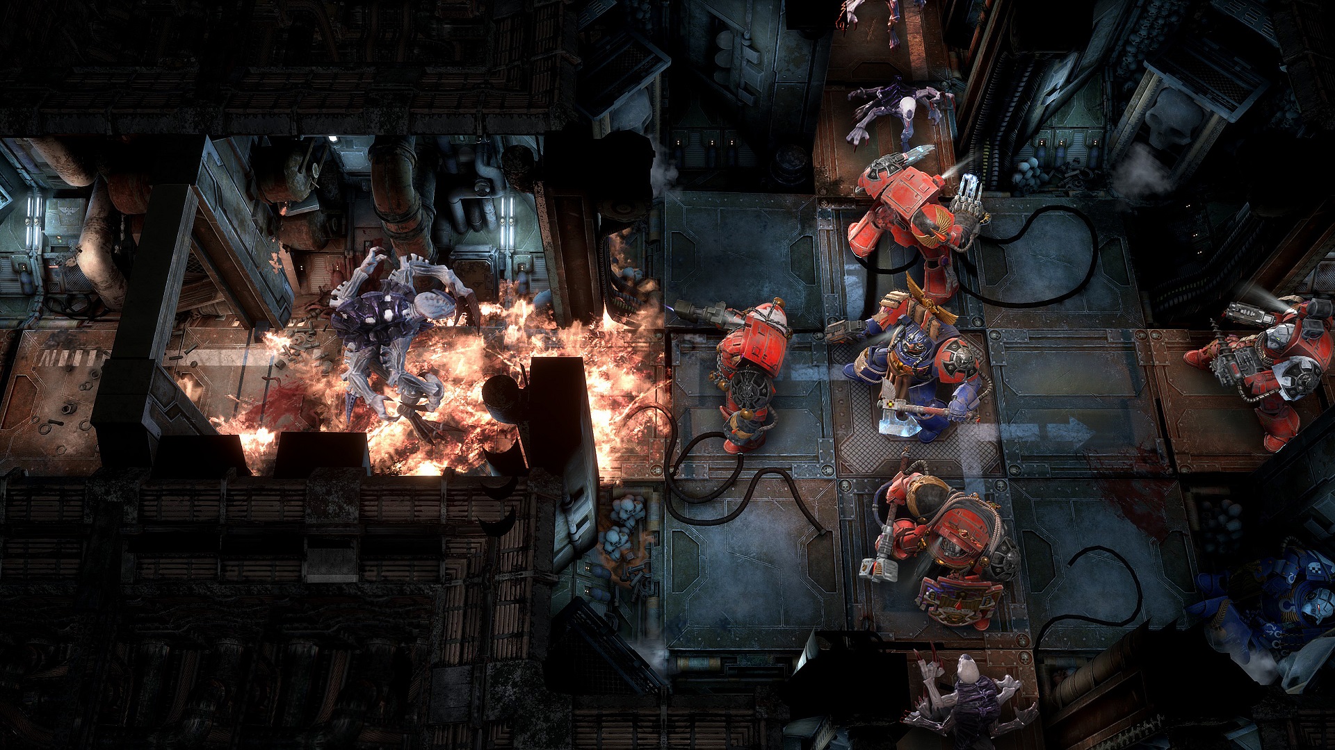 Space Marine Terminators face off against Tyranids in Warhammer 40K game Space Hulk Tactics
